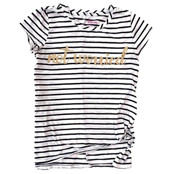 Girl’s EPIC THREADS Striped Front Knot Tie Shirt - Picture 1 of 2